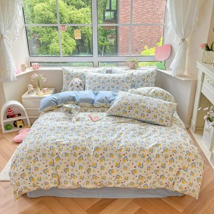 91家纺网 家纺一手货源 找家纺 柠馨 2023新款13376可爱系列全棉印花四件套 枝晓