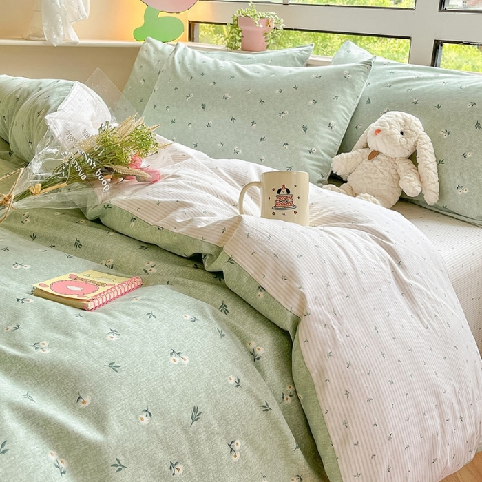 91家纺网 家纺一手货源 找家纺 柠馨 2023新款13376可爱系列全棉印花四件套 瑾瑜