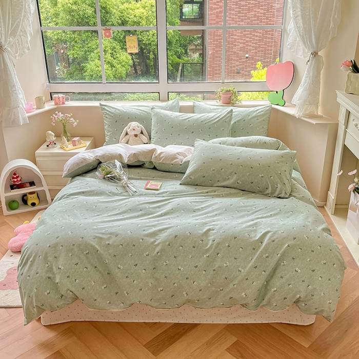 91家纺网 家纺一手货源 找家纺 柠馨 2023新款13376可爱系列全棉印花四件套 瑾瑜