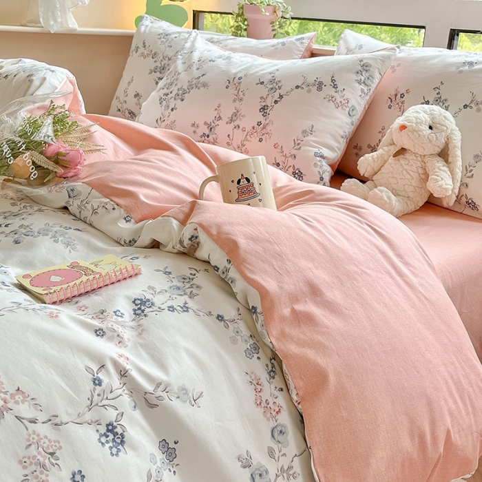 91家纺网 家纺一手货源 找家纺 柠馨 2023新款13376可爱系列全棉印花四件套 慕梅