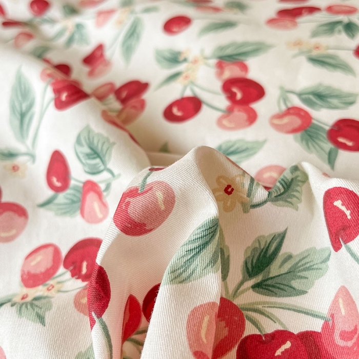 91家纺网 家纺一手货源 找家纺 柠馨 2023新款13376可爱系列全棉印花四件套 樱桃暖熙