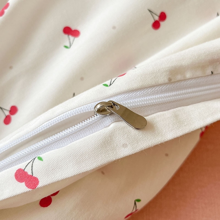 91家纺网 家纺一手货源 找家纺 柠馨 2023新款13376可爱系列全棉印花四件套 樱桃醉