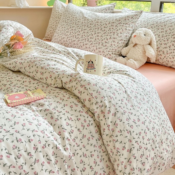 91家纺网 家纺一手货源 找家纺 柠馨 2023新款13376可爱系列全棉印花四件套 芙岚