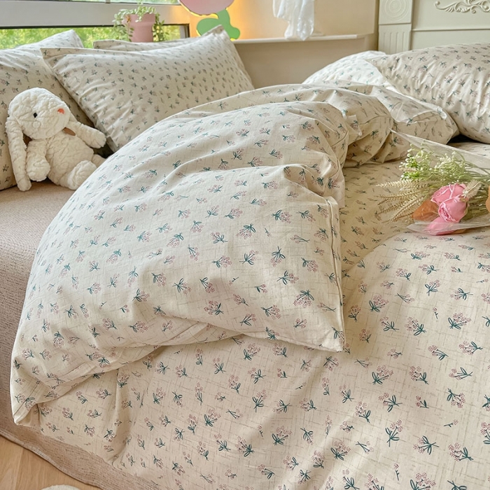 91家纺网 家纺一手货源 找家纺 柠馨 2023新款13376可爱系列全棉印花四件套 梦菲