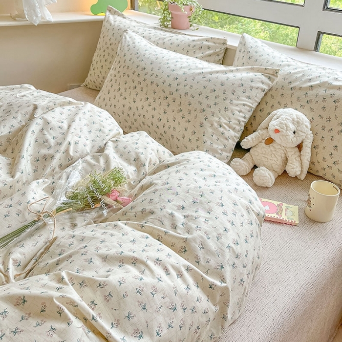 91家纺网 家纺一手货源 找家纺 柠馨 2023新款13376可爱系列全棉印花四件套 梦菲