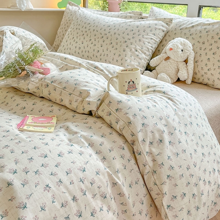 91家纺网 家纺一手货源 找家纺 柠馨 2023新款13376可爱系列全棉印花四件套 梦菲