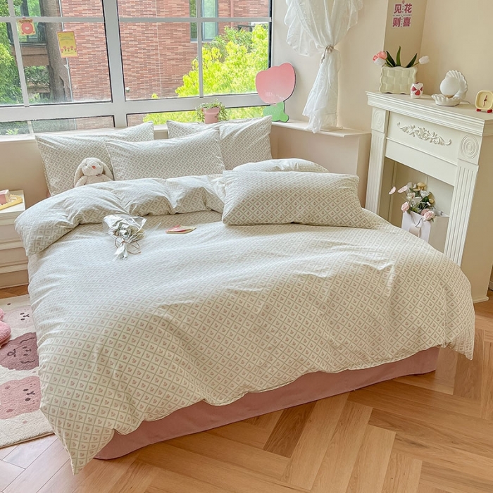 91家纺网 家纺一手货源 找家纺 柠馨 2023新款13376可爱系列全棉印花四件套 欣妍