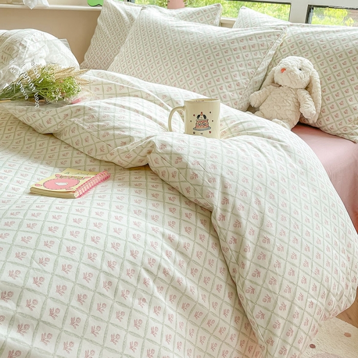 91家纺网 家纺一手货源 找家纺 柠馨 2023新款13376可爱系列全棉印花四件套 欣妍