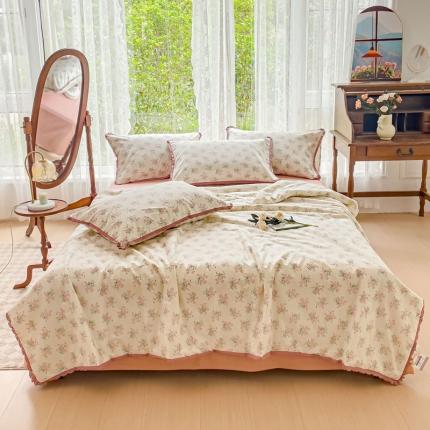 91家纺网 家纺一手货源 找家纺 千朵 2023新款全棉大豆夏被四件套 小欢喜