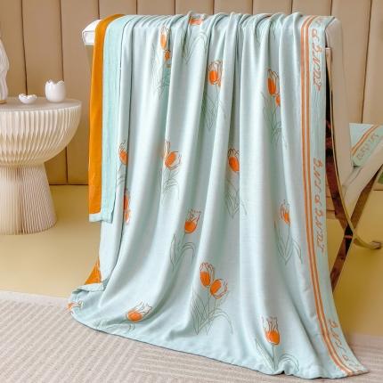 91家纺网 家纺一手货源 找家纺 （总）麻依 2023新款竹纤维双层纱布毛巾被夏凉被夏季冷感毯