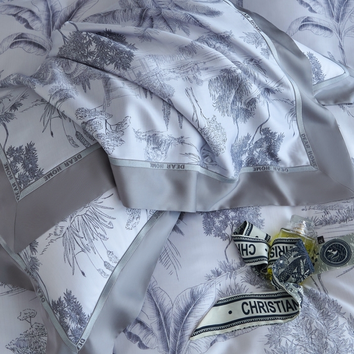 91家纺网 家纺一手货源 找家纺 （总）榻尚家居 2023新款清风醉系列80印花天丝夏被四件套