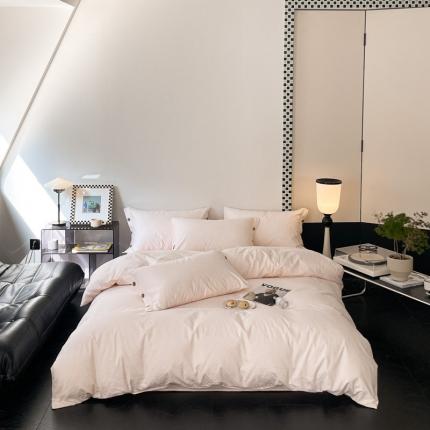 91家纺网 家纺一手货源 找家纺 （总）三朵家纺 2023新款全棉 提花贡缎锻格四件套-场景三