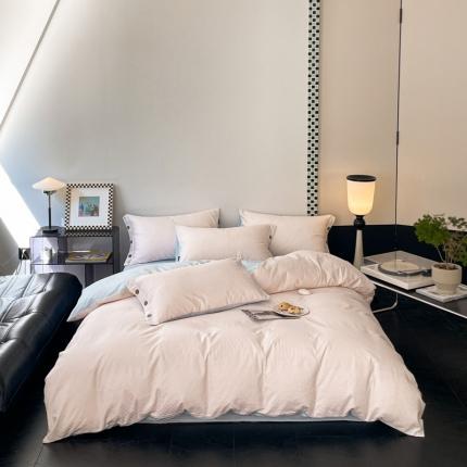 91家纺网 家纺一手货源 找家纺 （总）三朵家纺 2023新款全棉 提花贡缎锻格四件套-场景三