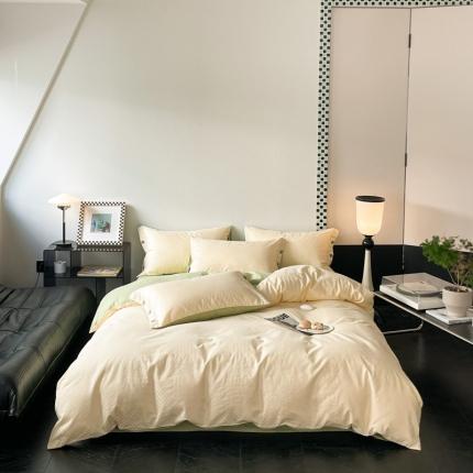 91家纺网 家纺一手货源 找家纺 （总）三朵家纺 2023新款全棉 提花贡缎锻格四件套-场景三