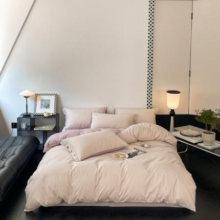 91家纺网 家纺一手货源 找家纺 （总）三朵家纺 2023新款全棉 提花贡缎锻格四件套-场景三