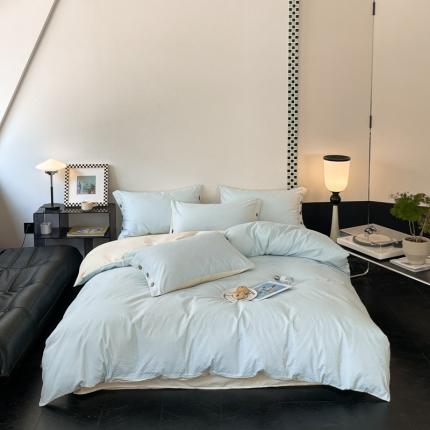 91家纺网 家纺一手货源 找家纺 （总）三朵家纺 2023新款全棉 提花贡缎锻格四件套-场景三