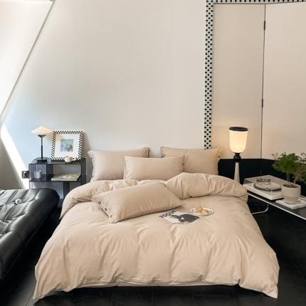 91家纺网 家纺一手货源 找家纺 （总）三朵家纺 2023新款全棉 提花贡缎锻格四件套-场景三