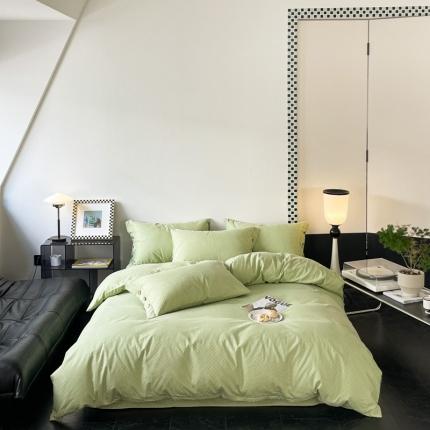 91家纺网 家纺一手货源 找家纺 （总）三朵家纺 2023新款全棉 提花贡缎锻格四件套-场景三