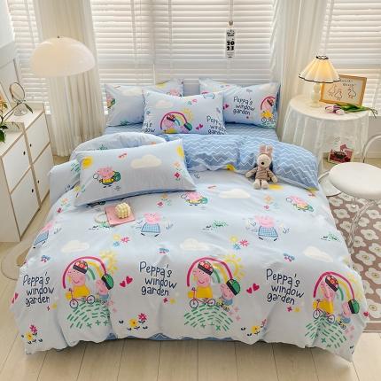 91家纺网 家纺一手货源 找家纺 （总）梦家居2023新款小猪佩奇系列全棉单被套