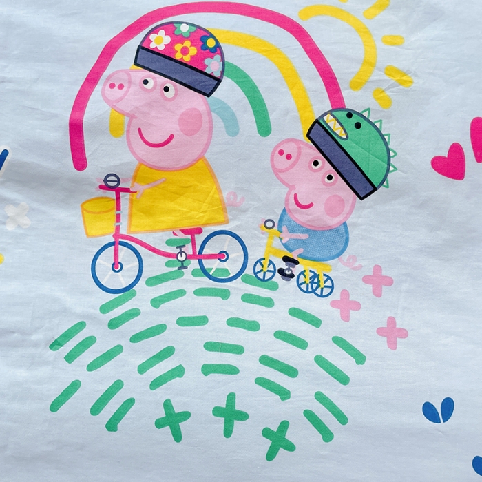 91家纺网 家纺一手货源 找家纺 梦家居2023新款小猪佩奇系列全棉单被套乔治家族