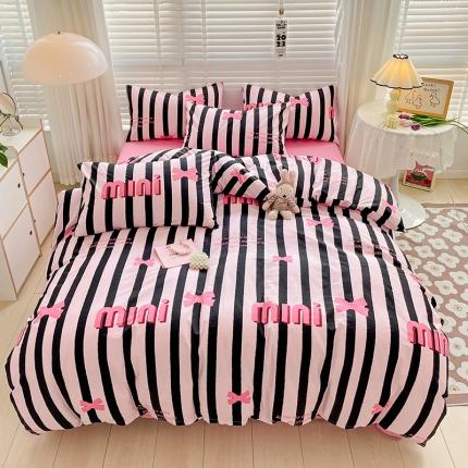 91家纺网 家纺一手货源 找家纺 梦家居 2023春季新品小清新系列3-全棉单被套浪漫蝴蝶结