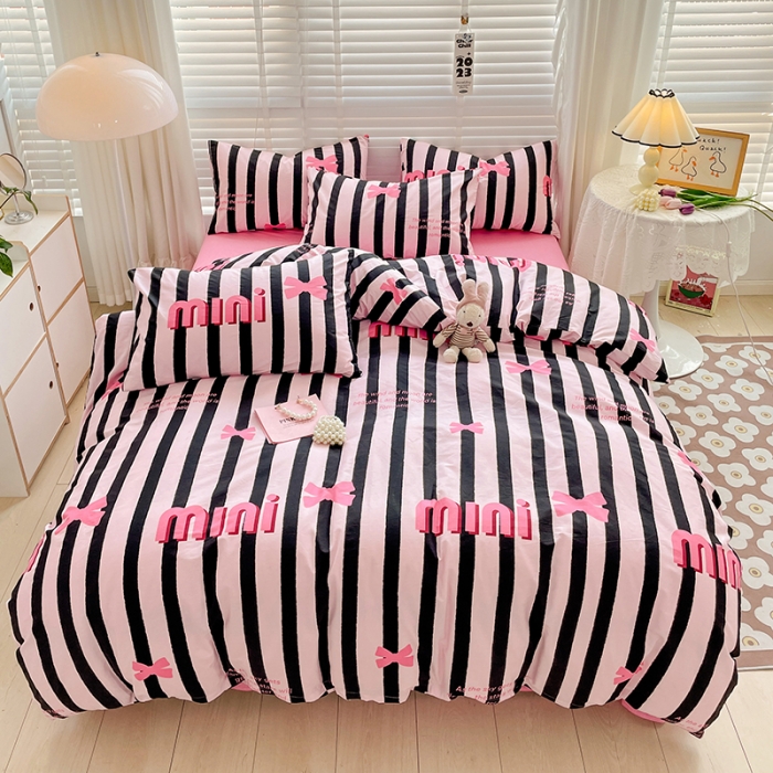 91家纺网 家纺一手货源 找家纺 梦家居 2023春季新品小清新系列3-全棉单被套浪漫蝴蝶结