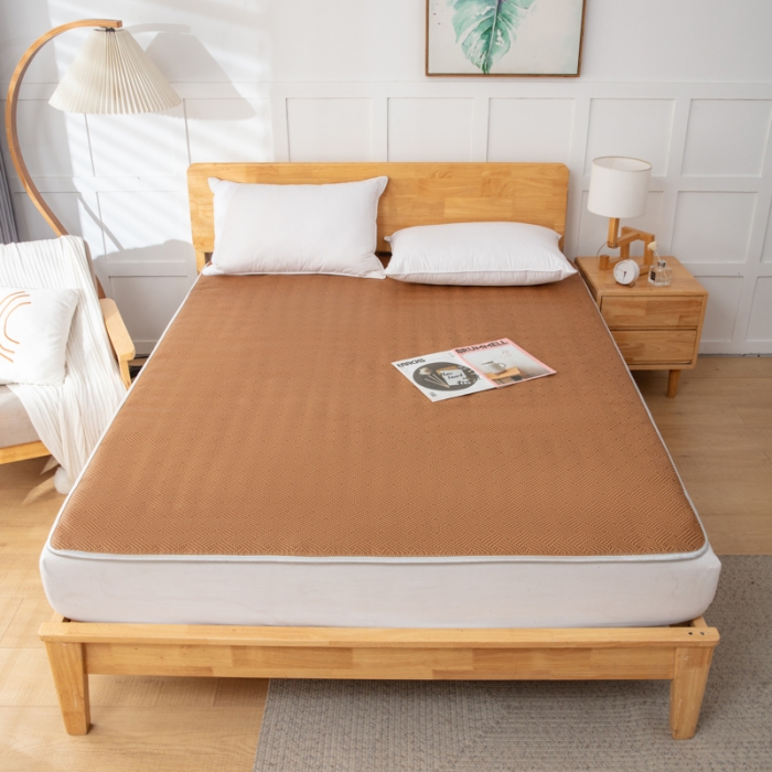 91家纺网 家纺一手货源 找家纺 北辰2023新款双面藤席凉席床垫-大床 饼干花-星耀蓝