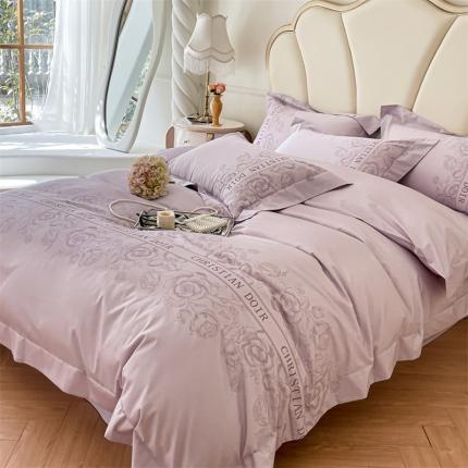 91家纺网 家纺一手货源 找家纺 蓝米卡夫2024新款A类少女心花卉数码系列四件套-花漾 花漾-紫