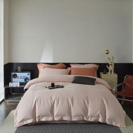 艾莱家纺 2023新款A类长绒棉水洗80提花埋线工艺款四件套艾华仕裸粉