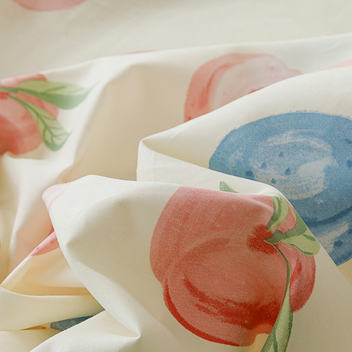 91家纺网 家纺一手货源 找家纺 麦伦 2023新款 全棉小清新单品床单系列 蜜桃兔