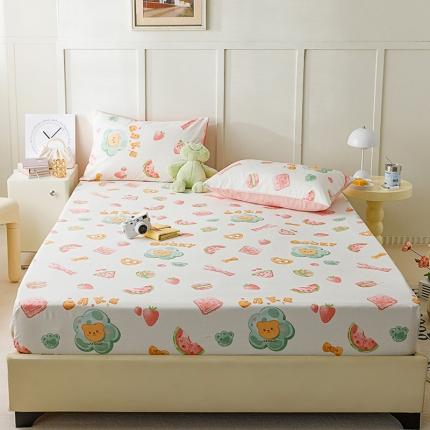 91家纺网 家纺一手货源 找家纺 麦伦 2023新款 全棉小清新单品床笠系列 草莓果干