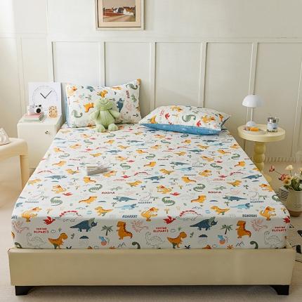 91家纺网 家纺一手货源 找家纺 麦伦 2023新款 全棉小清新单品床笠系列 恐龙幻想