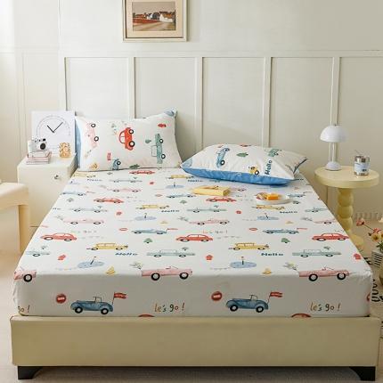 91家纺网 家纺一手货源 找家纺 麦伦 2023新款 全棉小清新单品床笠系列 汽车乐园