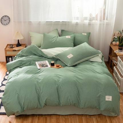 91家纺网 家纺一手货源 找家纺 芷凡2023新款条纹色织水洗棉系列—四件套