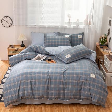 91家纺网 家纺一手货源 找家纺 芷凡2023新款条纹色织水洗棉系列—四件套