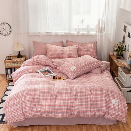 91家纺网 家纺一手货源 找家纺 芷凡2023新款条纹色织水洗棉系列—四件套