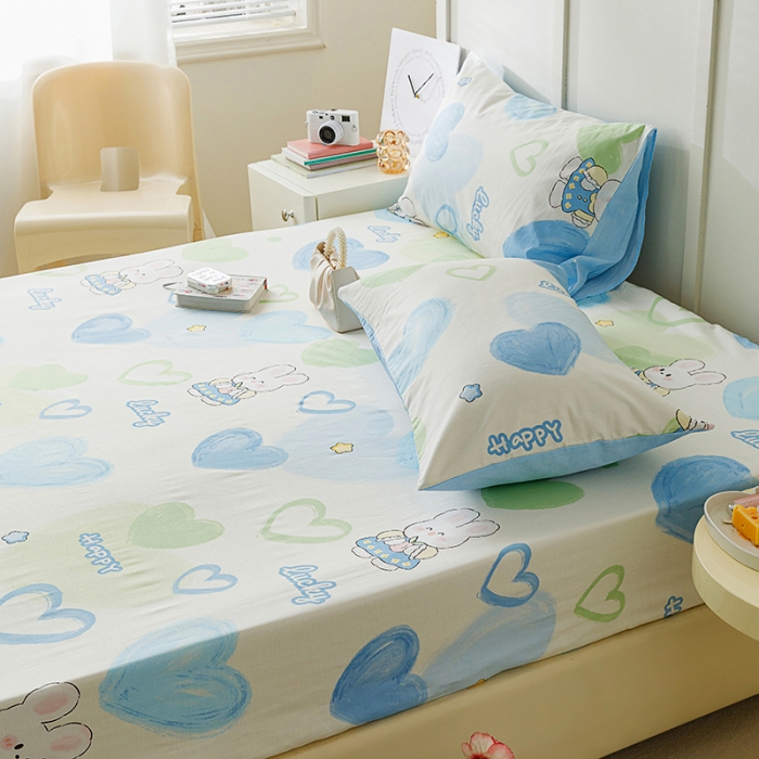 91家纺网 家纺一手货源 找家纺 麦伦 2023新款 全棉小清新单品床笠系列 彩色童趣