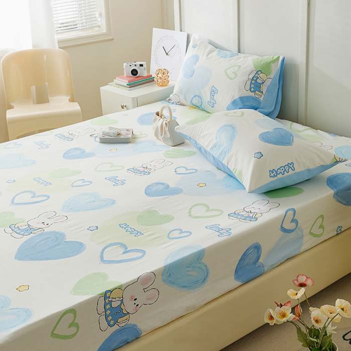 91家纺网 家纺一手货源 找家纺 麦伦 2023新款 全棉小清新单品床笠系列 彩色童趣