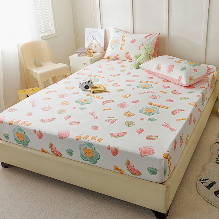 91家纺网 家纺一手货源 找家纺 麦伦 2023新款 全棉小清新单品床笠系列 草莓果干