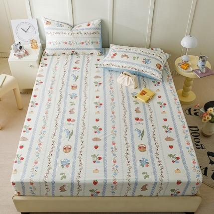 麦伦 2023新款 全棉小清新单品床笠系列 浆果小兔
