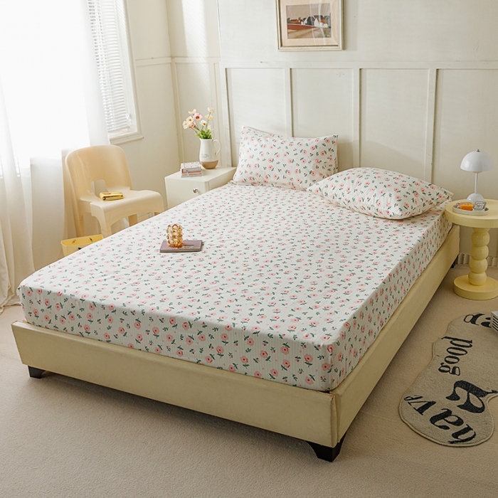 91家纺网 家纺一手货源 找家纺 麦伦 2023新款 全棉小清新单品床笠系列 心语