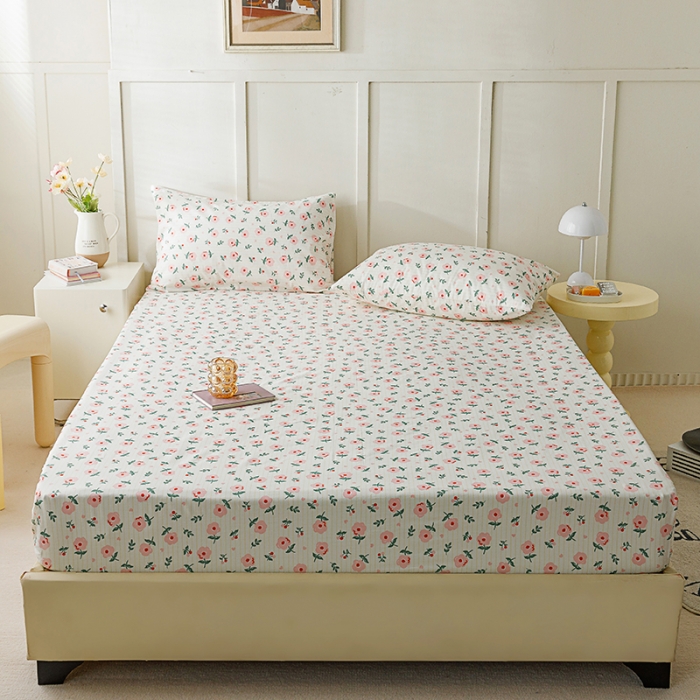 91家纺网 家纺一手货源 找家纺 麦伦 2023新款 全棉小清新单品床笠系列 心语