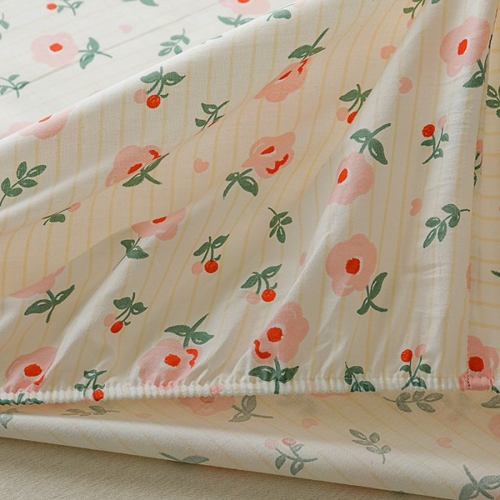 91家纺网 家纺一手货源 找家纺 麦伦 2023新款 全棉小清新单品床笠系列 心语