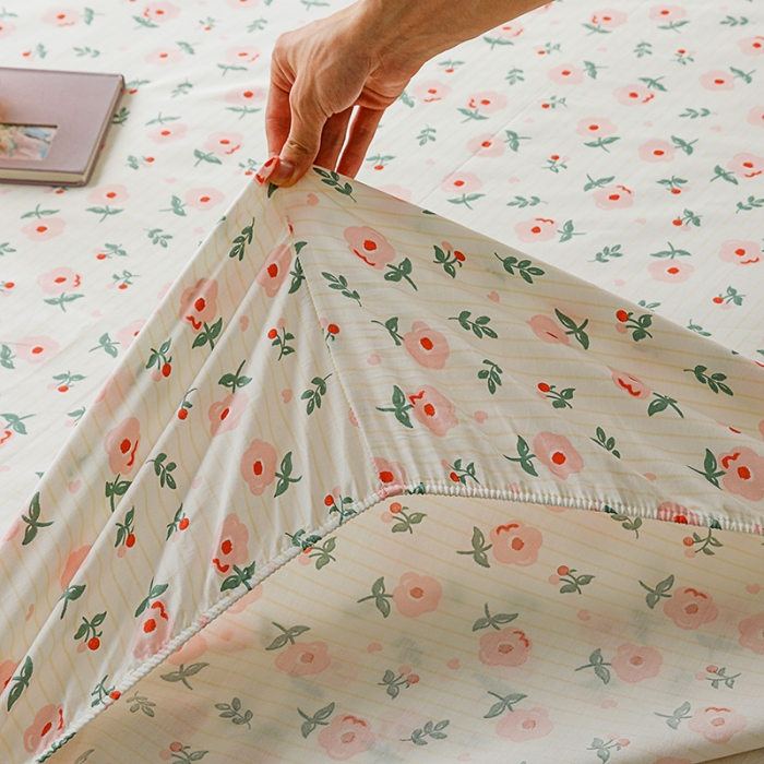 91家纺网 家纺一手货源 找家纺 麦伦 2023新款 全棉小清新单品床笠系列 心语