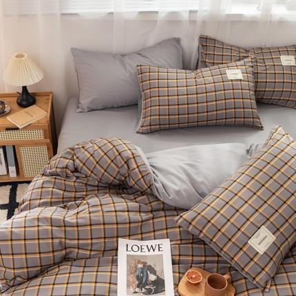 91家纺网 家纺一手货源 找家纺 芷凡2023新款条纹色织水洗棉系列—单被套