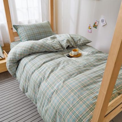 上喜 热卖色织全棉学生床盖三件套 半夏