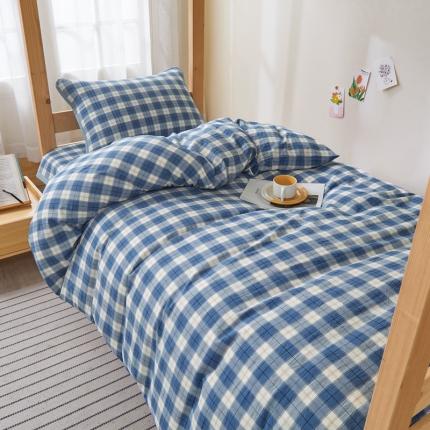 上喜 热卖色织全棉学生床盖三件套 晨雾