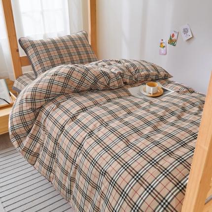 上喜 热卖色织全棉学生床盖三件套 梵芙