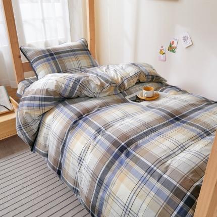 上喜 热卖色织全棉学生床盖三件套 简兮