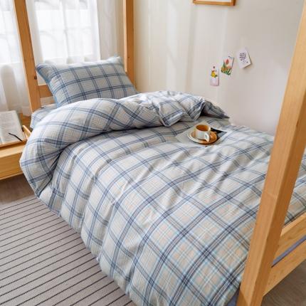 上喜 热卖色织全棉学生床盖三件套 洛可可